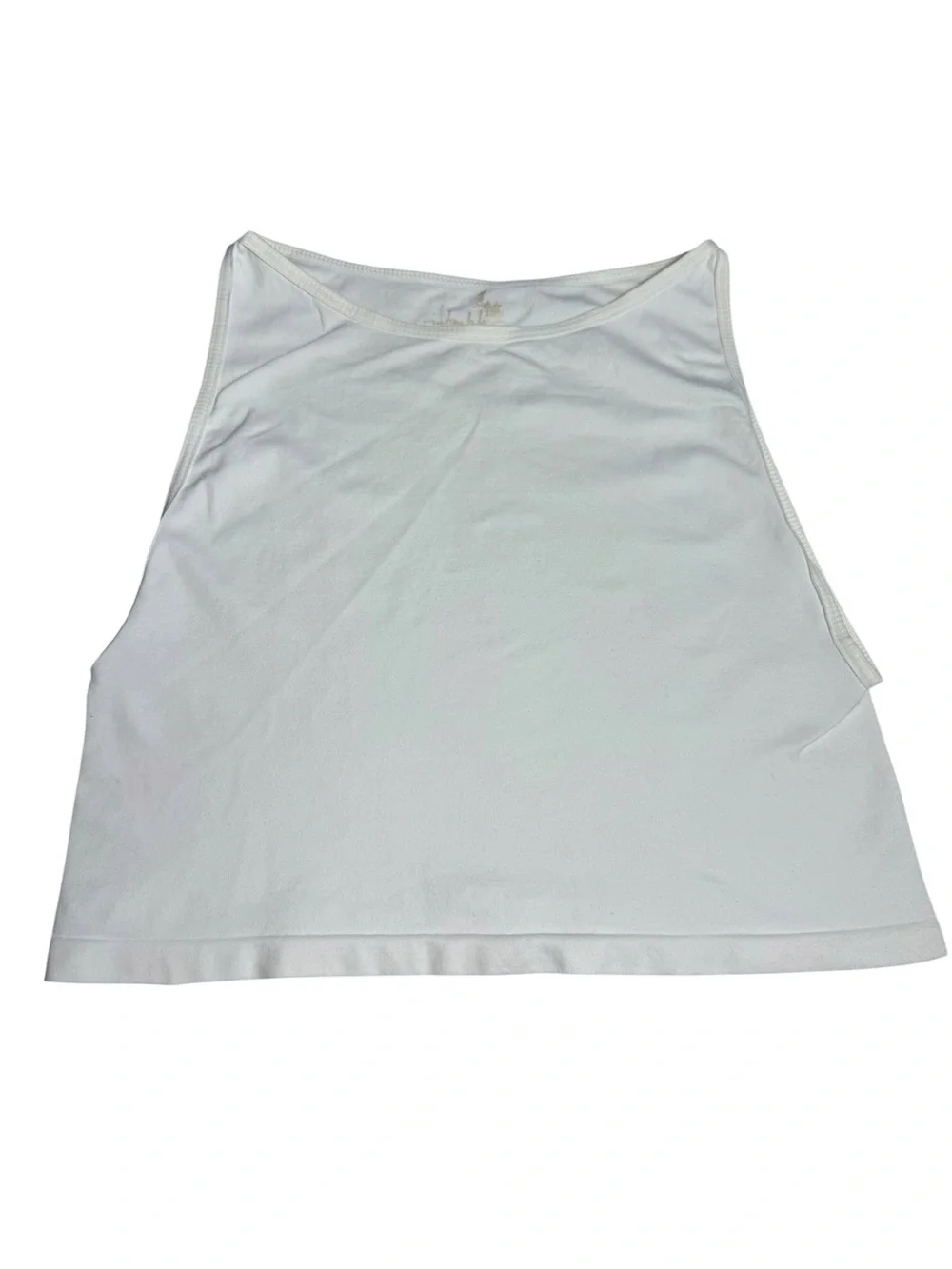 Free People White Ribbed Halter Tank